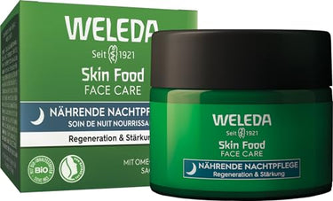 WELEDA Bio Skin Food Nachtpflege Regeneration & Stärkung - Naturkosmetik Hautpflege Gesichtscreme mit Inka Nussöl, Sheabutter & Rosmarin. Natürliche Gesichtspflege Feuchtigkeitscreme (vegan / 40ml) im Sale